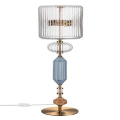 5414/2TA MODERN ODL_EX26 античная бронза/терракот/синий/металл/керамика Настольная лампа E14 2*40W TERRA