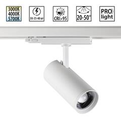 359585 PORT NT25 302 белый Светильник трехфазный трековый светодиод. с переключ. цв. темпер. и мощности IP20 LED 30-35-40W 220-240V 3000К\4000К\5700К
