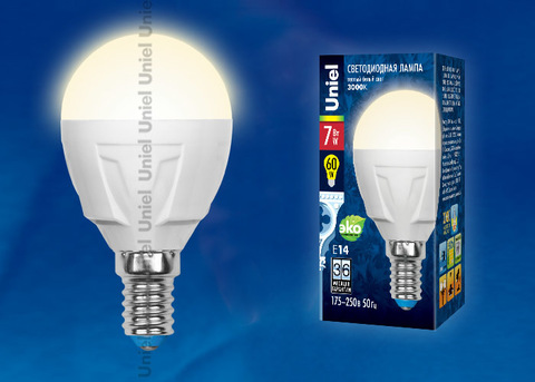 LED-G45-7W/WW/E14/FR PLP01WH Лампа светодиодная. Форма 