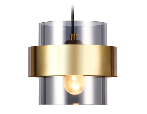 Подвесной светильник со сменной лампой TR3645 GD/SM золото/дымчатый E27 max 40W D180*950