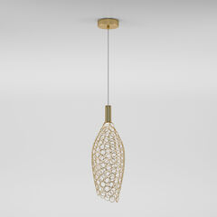 Подвесной светодиодный светильник с металлическим плафоном 90380/1 золото