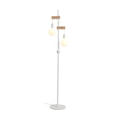 SL1142.505.01 Торшер Белый, Светлое дерево E27 2*60W