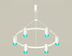 Комплект подвесного светильника с композитным хрусталем XB9021202/6 SWH/BL белый песок/голубой MR16 GU5.3 (С9021, N6153)