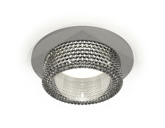 Комплект встраиваемого светильника с композитным хрусталем XC6514040 SGR/CL серый песок/прозрачный MR16 GU5.3 (C6514, N6150)