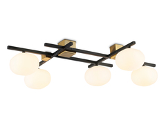 Потолочный светильник LH51015/5 BK/BS/FR черный/латунь/белый матовый G9*5 max 28W 800*560*170
