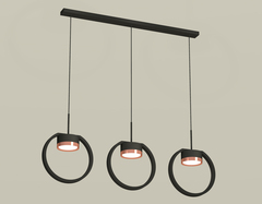 Комплект подвесного светильника XB9107104/3 SBK/PPG черный песок/золото розовое полированное GX53 (C9107, N8126)