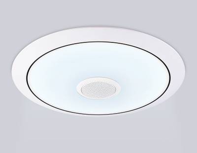 Музыкальный светодиодный светильник с подсветкой RGB FZ710 WH белый IP20 40W 3000-6500K+RGB Music 370*56 (ПДУ ИК)