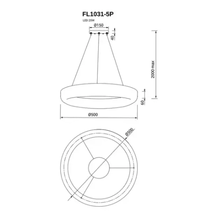 Подвесная люстра Modum FL1031-5P, LED