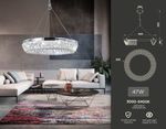 Подвесная светодиодная люстра с хрусталем TR5022 CH/CL хром/прозрачный 3000K/4200K/6400K 47W D500*540 (Без ПДУ)