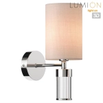6585/1W MODERNI LN26 060 хром/бежевый, металл/текстиль, стекло Бра E14 1*40W 220V ARNIKA