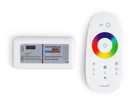Контроллер для светодиодных лент RGB/RGBW с управлением белого света с сенсорным радио пультом 2.4G RGB 18A 12V 216W/24V 432W/RGBW 24A 12V 288W/24V 576W GS11451 (AAA)