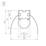 Профиль ARH-POWER-W154-COMFORT-2000 ANOD (Arlight, Алюминий)