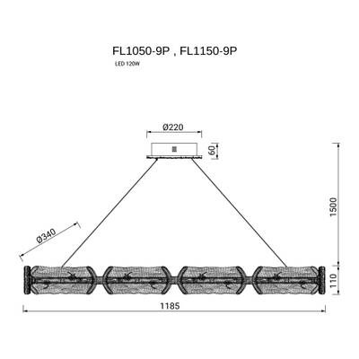 Люстра подвесная Epico Gold FL1050-9P, LED
