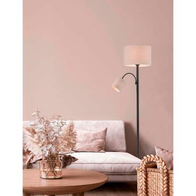 8042/2F MODERNI LN25 черный/бежевый, металл/текстиль Торшер Е27 1*60W + Е14 1*40W 220V KAYA