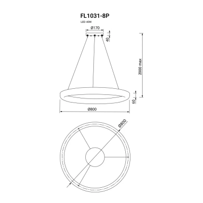 Подвесная люстра Modum FL1031-8P, LED