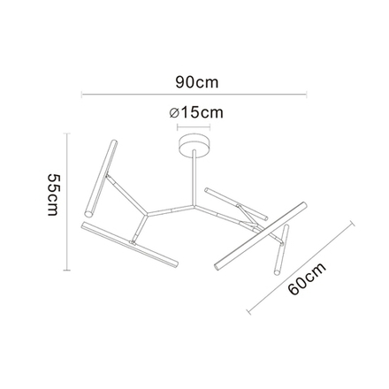 Люстра на штанге Arte lamp ZULU A2170PL-49BK, 1хLED