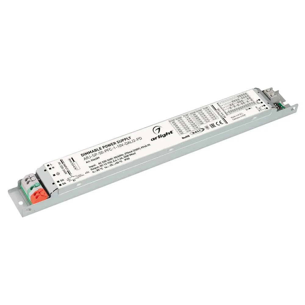 Блок питания ARJ-SP-50-PFC-1-10V-DALI2-PD (50W, 12-73V, 0.6-1.2A) (Arlight, IP20 Металл, 5 лет) Блок питания ARJ-SP-50-PFC-1-10V-DALI2-PD (50W, 12-73V, 0.6-1.2A) (Arlight, IP20 Металл, 5 лет)