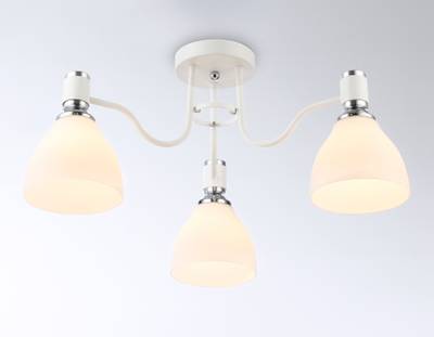 Светильник потолочный TR303302/3 WH/CH/FR белый/хром/белый матовый E27*3 max 60W D600*270