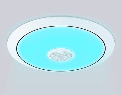 Музыкальный светодиодный светильник с подсветкой RGB FZ710 WH белый IP20 40W 3000-6500K+RGB Music 370*56 (ПДУ ИК)