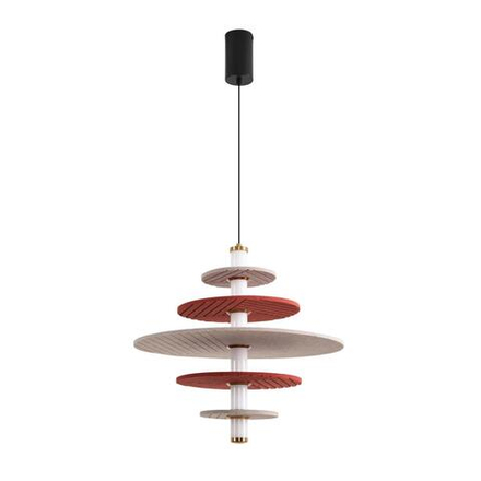 8296/14AL LEDIO LN26 365 черный/бежевый/бурый, металл/фетр/акрил Подвес LED 14W 3000K 220V FELTA