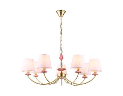 Светильник подвесной LH75025/7 GD/PI золото/розовый E14/7 max 40W D890*800