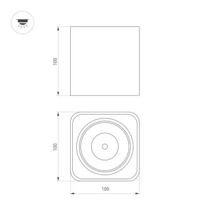 Светильник SP-CUBUS-S100x100-8W Day4000 (BK, 45 deg, 230V) (Arlight, IP20 Металл, 3 года)