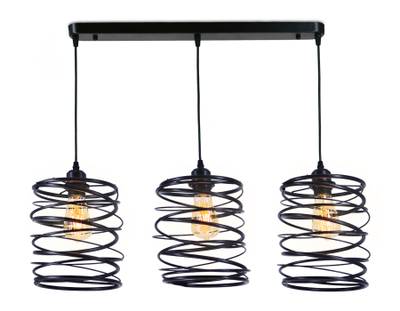 Подвесной светильник в стиле лофт TR8403/3 BK черный E27/3 max 60W 720*180*1000