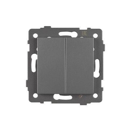 Механизм выключателя двухклавишный непроходной SWT-MK02-PL-GR-V (250V, 10A) (Arlight, -)