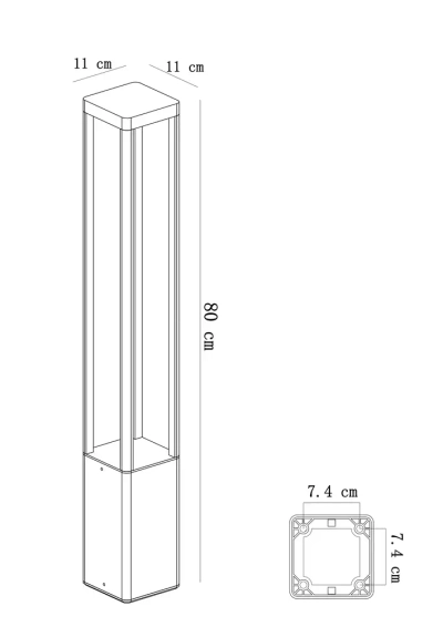 Ландшафтный светильник Arte Lamp PHERKAD A2728PA-1BK, 1хLED