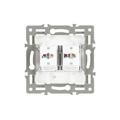 Механизм компьютерной розетки двойной SCT-MPC2-PL-WH (RJ-45, CAT6) (Arlight, -)