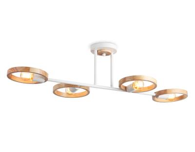 Подвесной светильник со сменной лампой TR8247/4 WH/LWD белый/светлое дерево E27/4 max 40W 840*360*220