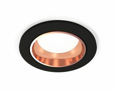 Комплект встраиваемого светильника XC6513005 SBK/PPG черный песок/золото розовое полированное MR16 GU5.3 (C6513, N6114)