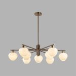 8278/9 MODERNI латунь/белый, металл/стекло Люстра Е14 9*40W 220V CARMELA