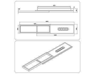 Потолочный светодиодный светильник FL51453 WH/BK белый/черный 52W 3000K-6400K+4200K 800*149*50 (Без ПДУ)