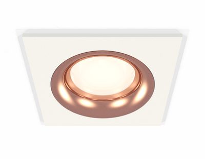 Комплект встраиваемого светильника XC7631006 SWH/PPG белый песок/золото розовое полированное MR16 GU5.3 (C7631, N7015)