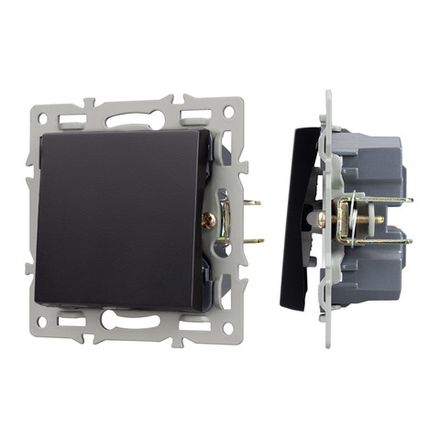 Механизм выключателя одноклавишный перекрёстный SWT-MKX1-PL-BK (250V, 16A) (Arlight, -)