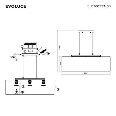 SLE300553-03 Светильник подвесной Никель/Кофейный, Золото E27 3*40W