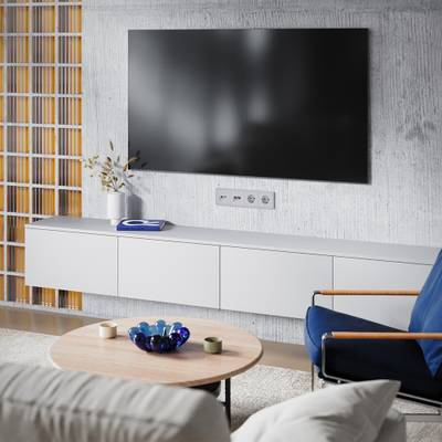 VLS002716 Накладка для розетки TV+RJ45 кат. 6, S70 (серый). (ТМ Maytoni)