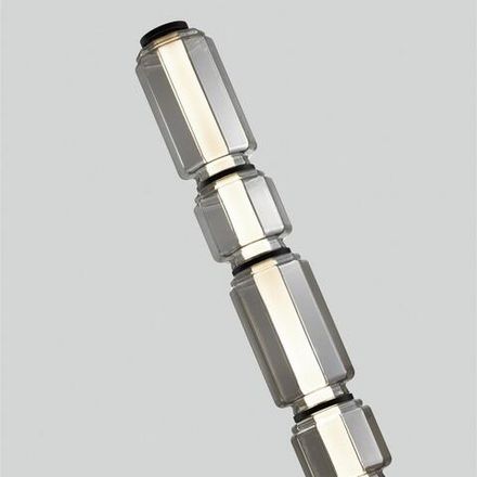 5408/53FL HIGHTECH ODL_EX24 35 черный/дымчатый/металл/стекло/акрил Торшер LED 53W 3000K 3200Лм JAM