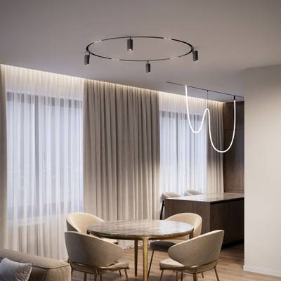 Slim Magnetic Трековый светильник для радиусного шинопровода 12W 4200K Comfi чёрный Ø 1200мм 85189/01