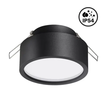358904 SPOT NT22 588 черный Встраиваемый влагозащищенный светильник IP54 LED 4000K 10W 220V MAY