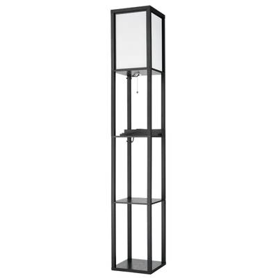 8093/1F COMFI LN25 черный/белый, дерево/текстиль Торшер Е27 1*60W 220V PRACTIC