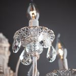 Настенный светильник с хрусталем 3305/3  белый с золотом