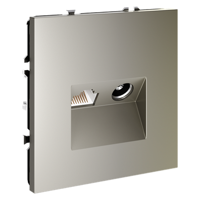 VLS060704 Розетка телевизионная встраиваемая VOLTUM S70 TV+RJ45 кат. 6, (шелк). (ТМ Maytoni)