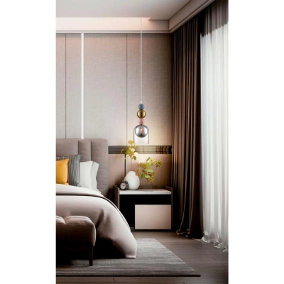 8066/1A MODERNI LN26 381 хром/серый/прозрачный, металл/стекло Подвесной светильник G9 1*20W 220V GALLO