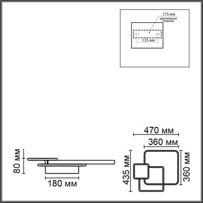 6574/72CL LEDIO LN24 черный, золотая патина/черный, золотая патина/металл/акрил, металл Потолочный светильник LED 72W 220V GOLDY