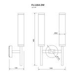Бра Aspect FL1164-2W, LED
