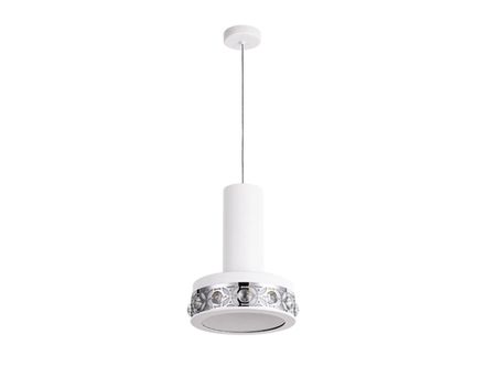Подвесной светодиодный светильник FA9488 WH/CH белый/хром 4200K 18W D200*590 (без ПДУ)