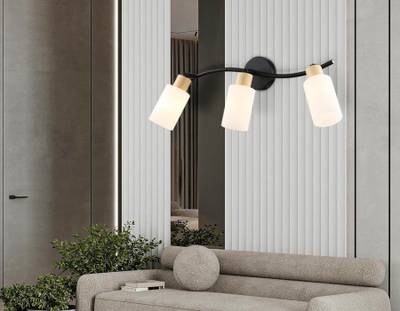 Светильник накладной TR8722/3 BK/WD черный/дерево E14/3 max 60W 580*100*210