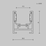 Шинопровод 2м Exility низкопрофильный накладной, TRXM034-412W. TM Maytoni